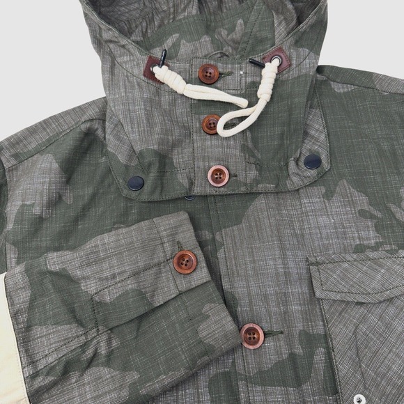 Marshall Artist‎ Waxed Cotton Hooded Jacket Simms Sigal Camo Lined Medium - Picture 5 of 16